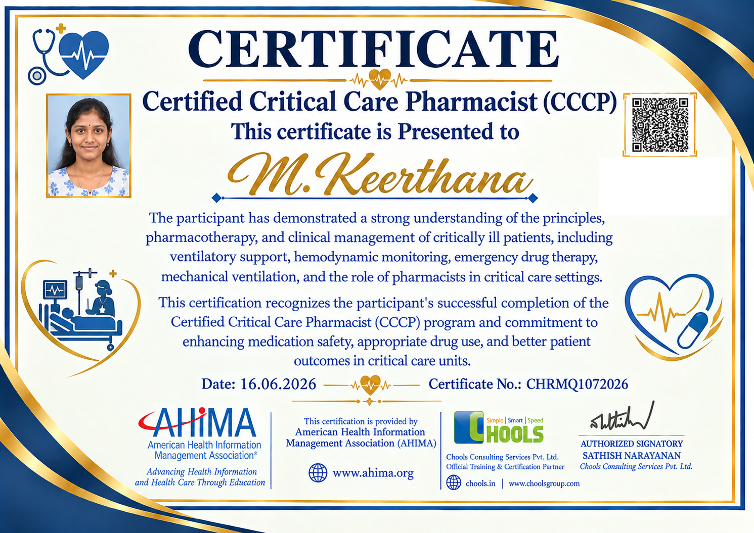 Healthcare and Pharma Program Certificate